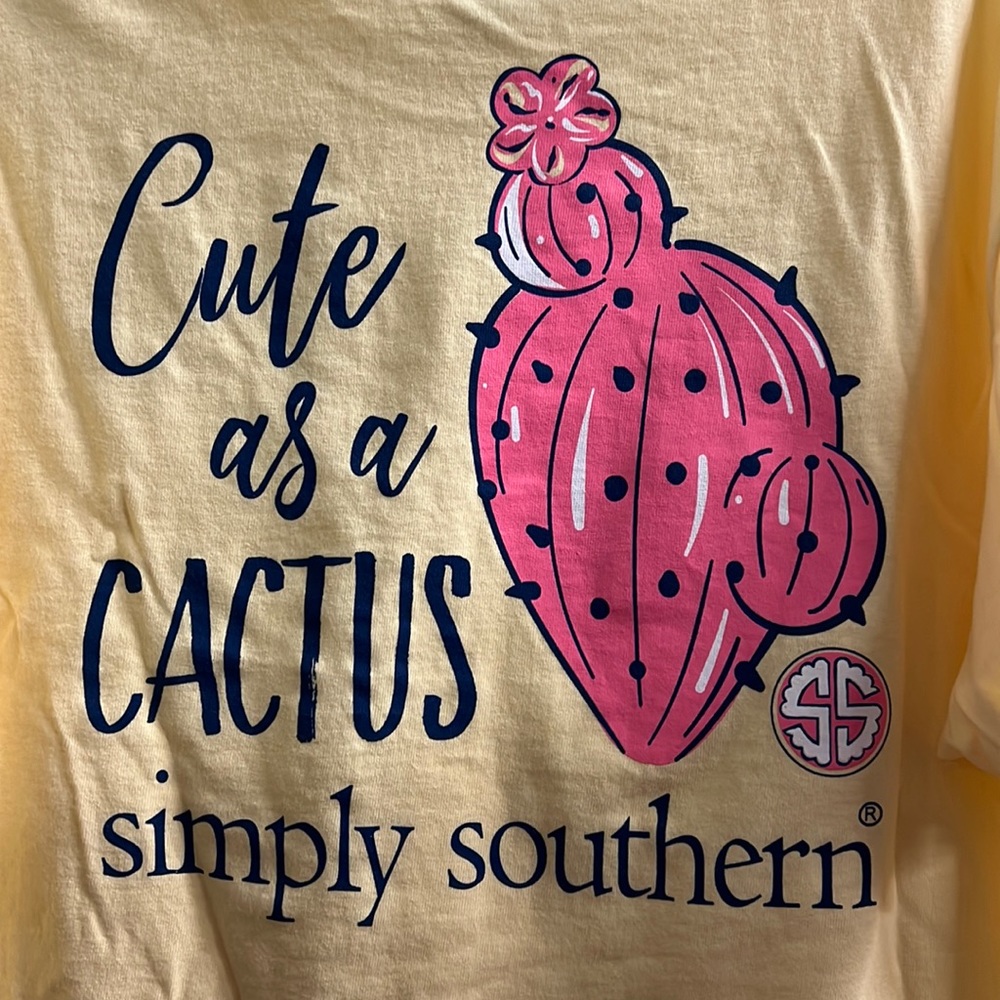 Simply Southern Cute as a Cactus Tee in yellow